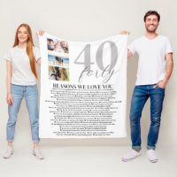 40 Reasons We Love You Gift Art Poster