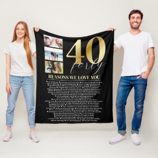 40 Reasons We Love You Gift  Fleece Blanket