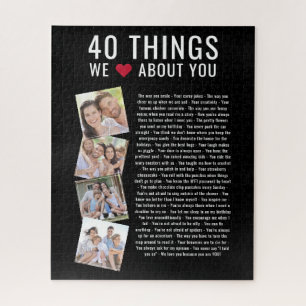 40 Things We Love About You 40th Birthday Jigsaw Puzzle