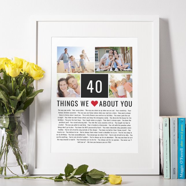 40 Things We Love About You | 40th Birthday Poster (Creator Uploaded)