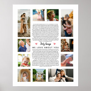 40 things we love about you birthday photo gift poster
