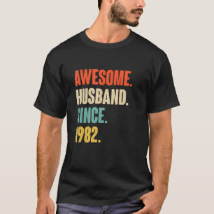 40 Wedding Aniversary Gift Him  Awesome Husband Si T-Shirt