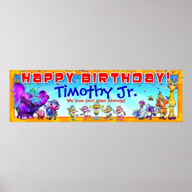40"x12" GiggleBellies Birthday Banner Poster (Front)