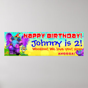 40"x12" GiggleBellies Peanut  Birthday Star Banner Poster