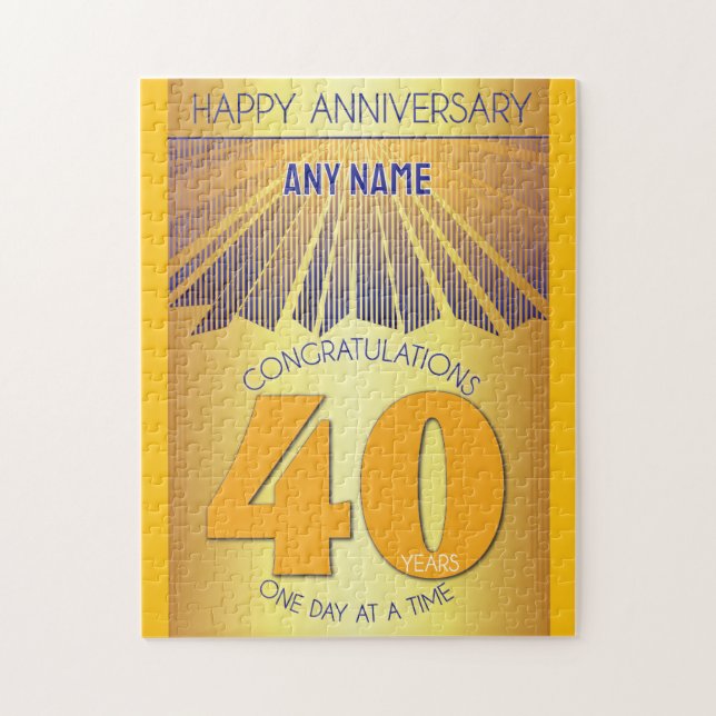 40 Year | AA 12 Step Anniversary Personalised Jigsaw Puzzle (Vertical)