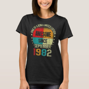 40 Year Awesome Since September 1982 Vintage 40th T-Shirt