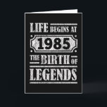 40 Year Old 1985 Birth Of Legend 40th Birthday Card<br><div class="desc">Celebrate In Style With This Unique And Fun Vintage-Inspired Birthday Gift Design! This Birthday Graphic Perfectly Highlights Your Special Milestone. Whether You're Turning 9, 21, 30, 40, 50, Or Any Age In Between, Proudly Showcase Your Legendary Status With Humour And Nostalgia. This Vintage Birthday Graphic Makes An Ideal Gift Idea...</div>