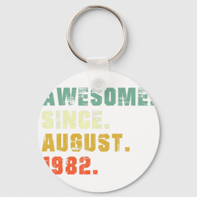 40 Year Old 40th Birthday Gifts Awesome Since Augu Key Ring (Front)