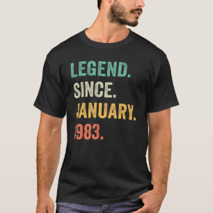 40 Year Old 40th Birthday Men Legend Since Januar T-Shirt