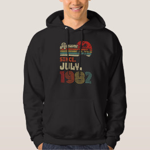 40 Year Old Awesome Since July 1982 40th Birthday Hoodie