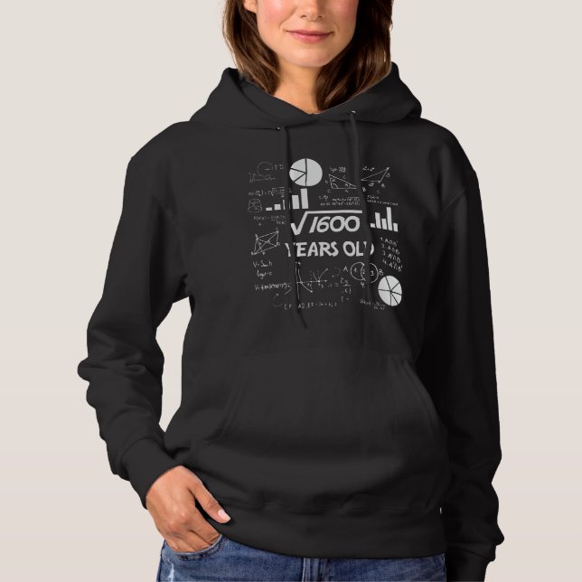 40 Year Old Bday Math Teacher 40th Birthday Gift Hoodie (Front)