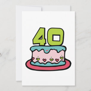 40 Year Old Birthday Cake Card