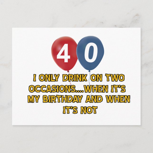 40 year old birthday designs postcard (Front)