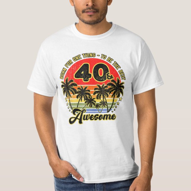 40 Year Old Gifts Sunset Palm T-Shirt (Front)