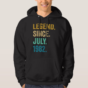 40 Year Old Legend Since July 1982 40th Birthday Hoodie