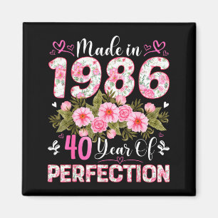 40 Year Old Made In 1986 Floral 40th Birthday Wome Magnet