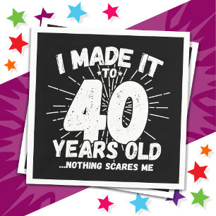 40 Year Old Sarcastic Meme Funny 40th Birthday Napkin