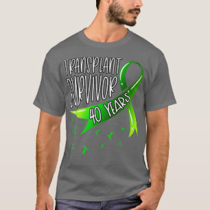 40 Year Organ Transplant Survivor Green Ribbon T-Shirt