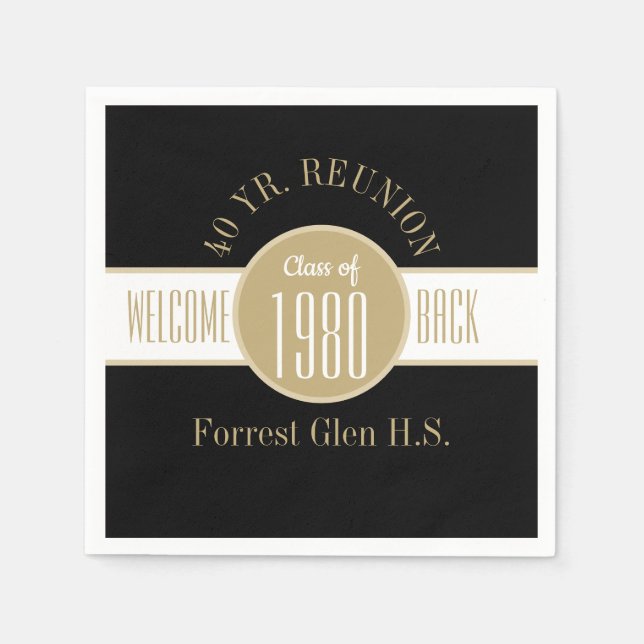 40 Year Reunion Welcome Back Napkin (Front)
