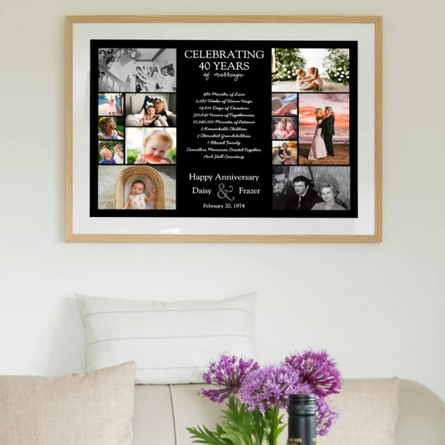 40 year wedding anniversary photo collage editable poster (Creator Uploaded)
