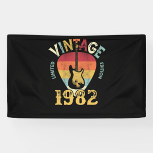40 Years 1982 Guitar Pick 40th Birthday Guitarist Banner