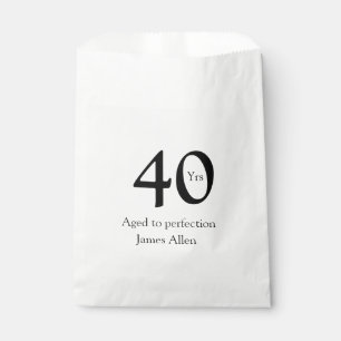 40 years aged to perfection birthday name simple favour bags