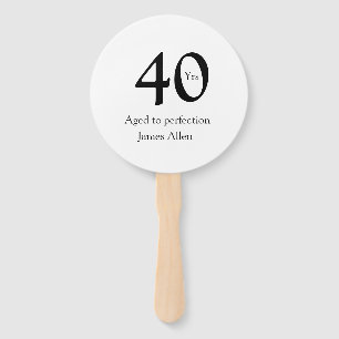 40 years aged to perfection birthday name simple hand fan