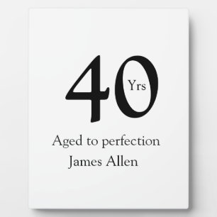 40 years aged to perfection birthday name simple plaque