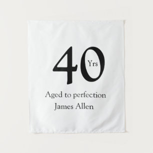 40 years aged to perfection birthday name simple tapestry