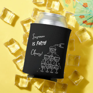 40 years Birthday Champagne tower funky Can Cooler
