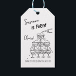 40 years Birthday Champagne tower funky Gift Tags<br><div class="desc">Hand written and hand-illustrated 40 years birthday thank you tag featuring a festive champagne tower. Cheers!</div>