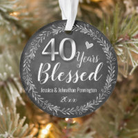 40 Years Blessed Wedding Anniversary Ornament