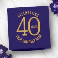 40 years blue gold business anniversary logo