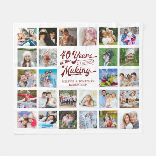 40 YEARS IN THE MAKING 26 Photo Ruby Anniversary Fleece Blanket