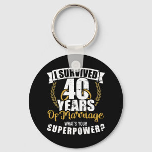 40 years marriage 40th wedding anniversary key ring