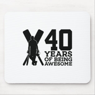 40 Years Of Being Awesome Cricket 40th Birthday Mouse Pad