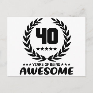 40 Years of being Awesome Postcard