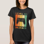 40 Years of LEVEL 40 UNLOCKED 40TH BIRTHDAY Gaming T-Shirt<br><div class="desc">40 Years of LEVEL 40 UNLOCKED 40TH BIRTHDAY Gaming</div>
