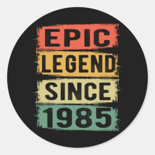 40 Years Old Bday 1985 Epic Legend 40th Birthday Classic Round Sticker