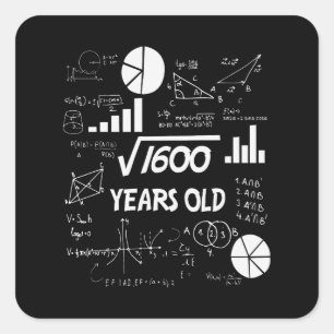 40 Years Old Bday Math Teacher 40th Birthday Gift Square Sticker
