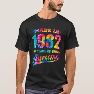 40 Years Old Birthday 40Th 1982 Tie Dye Awesome T-Shirt