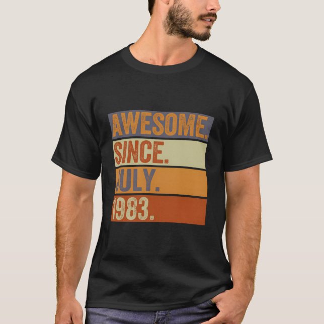 40 Years Old Gift 40Th Birthday Men Awesome Since  T-Shirt (Front)