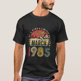 40 Years Old Gift Vintage March 1985 Retro Men 40t T-Shirt