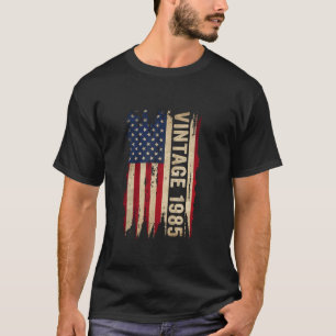 40 Years Old Gifts Vintage 1985 American Flag 40th T-Shirt