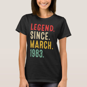 40 Years Old Legend Since March 1983 40th Birthda T-Shirt
