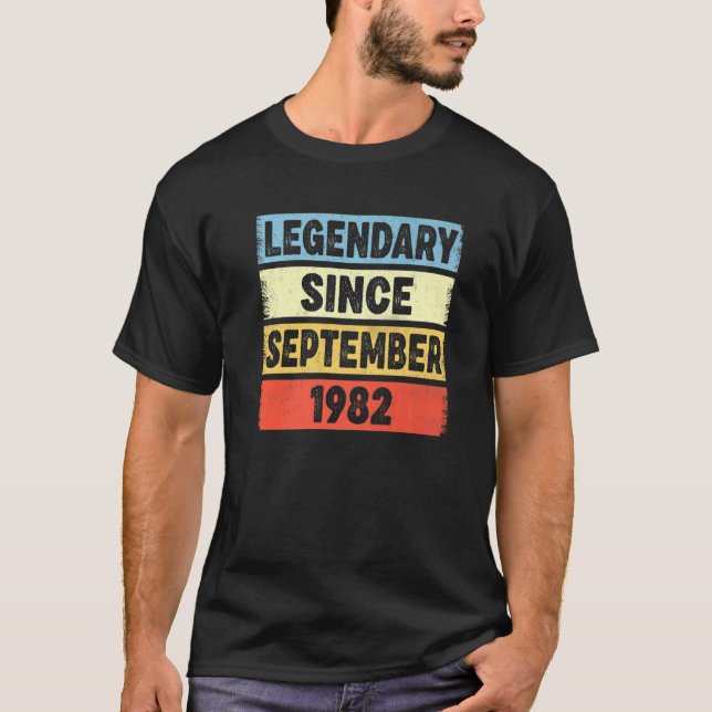 40 Years Old Legendary Since September 1982 40th B T-Shirt (Front)