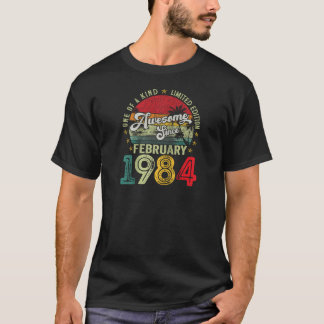 40 Years Old Made In February 1984 40th Birthday G T-Shirt