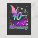 40 Years Old Mermaid 40th Birthday Wife Girlfriend Postcard<br><div class="desc">40 Years Old Gift for Mermaid 40th Birthday Wife Girlfriend.</div>