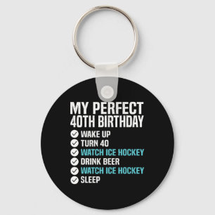 40 Years Old Perfect 40th Birthday Ice Hockey 40th Key Ring