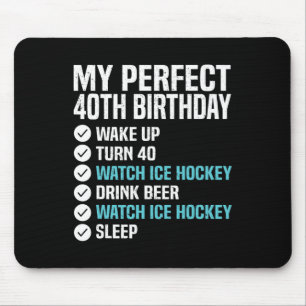 40 Years Old Perfect 40th Birthday Ice Hockey 40th Mouse Pad